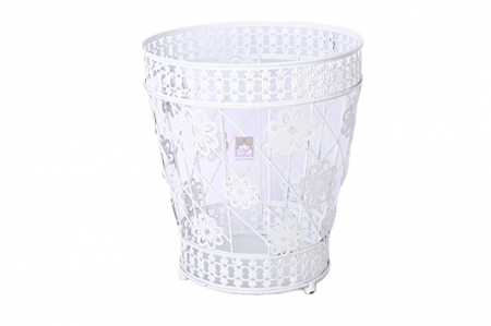 سلة مهملات مع علبة مناديل حديد