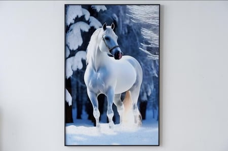 لوحة خيول باضاءه LED80*120