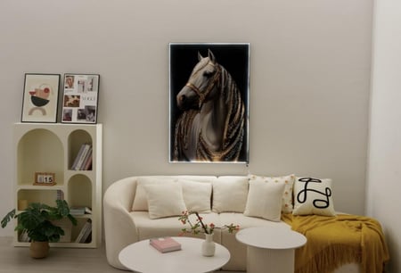 لوحة خيول باضاءه LED80*120