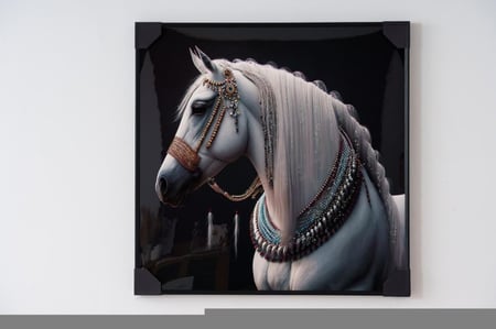 لوحة خيول باضاءه LED 80CM*80CM