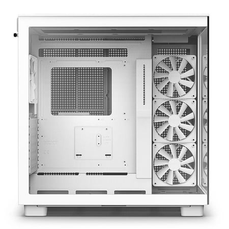 كيس NZXT H9 Flow Edition باللون الابيض يتميز بتصميم ميد تاور عصري مع و