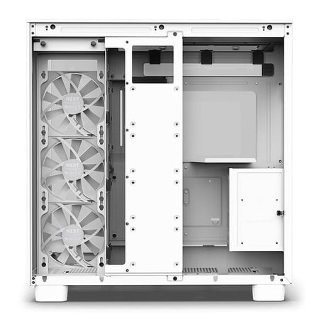 كيس NZXT H9 Flow Edition باللون الابيض يتميز بتصميم ميد تاور عصري مع و