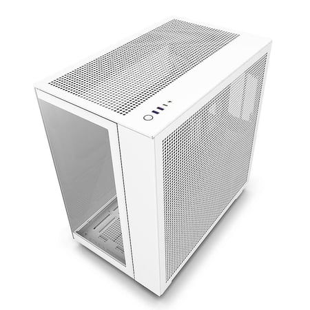 كيس NZXT H9 Flow Edition باللون الابيض يتميز بتصميم ميد تاور عصري مع و