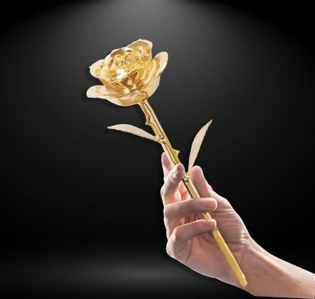 وردة مطلية ذهب