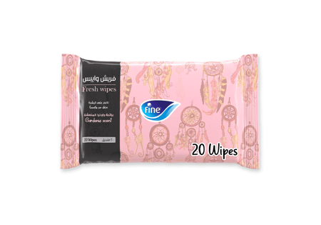 فاين فريش وايبس مناديل مبلله بالجاردنيا المنعشه 20منديل  7063