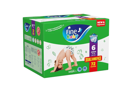 فاين بيبي حفائض اطفال بوكس رقم 6 عبوة 72 حبة