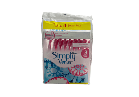 جيليت شفرات حلاقة سيمبلي فينوس بالصبار 12+4 //