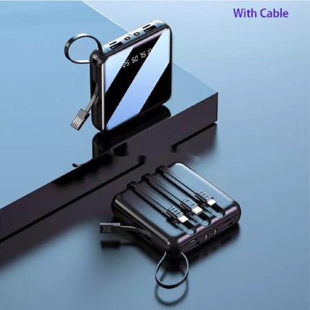 شاحن متنقل مدعوم ب 3 كيابل للشحن Type C - iphone - micro السعه 20000mAh (يوجد مقطع فيديو للمنتج)