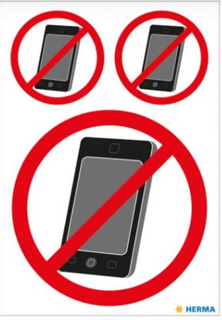 ستيكر ممنوع استخدام الهاتف المحمول , 1 ورقة