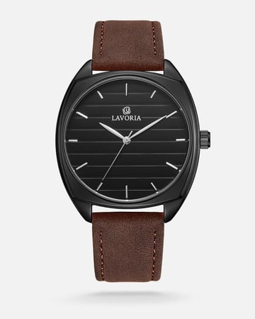 ساعة رجالية جلد بتصميم كلاسيكي