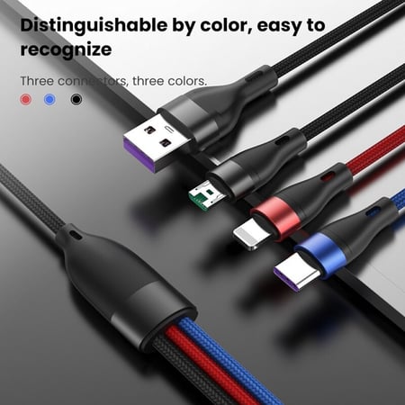 كابل شحن سريع 3 في 1,كيبل شحن تايب سي كابل شحن ايفون الشحن السريع