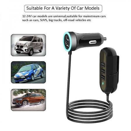 كابل شحن USB شاحن سريع للسيارة 5 نوافذ