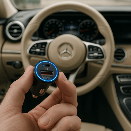 شحان سيارة منفذين USB-TypC