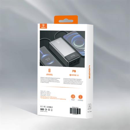 شاحن متنقل باور بانك 30000 مللي أمبير مع شاحن ايفون وتايب سي مدمج