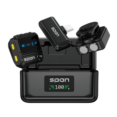 ميكروفون لاسلكي ذكي مزدوج من سبون