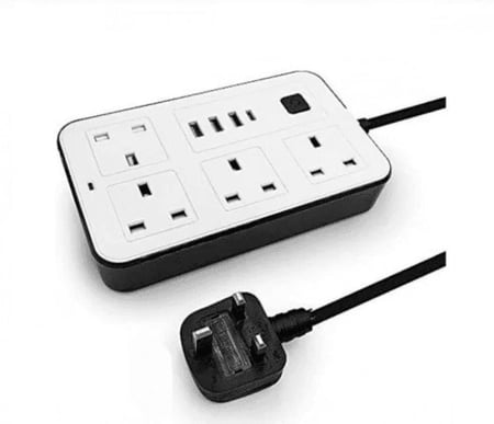 توصيلة كهربائية 4 أفياش و 3 منافذ USB ومنفذ تليب سي