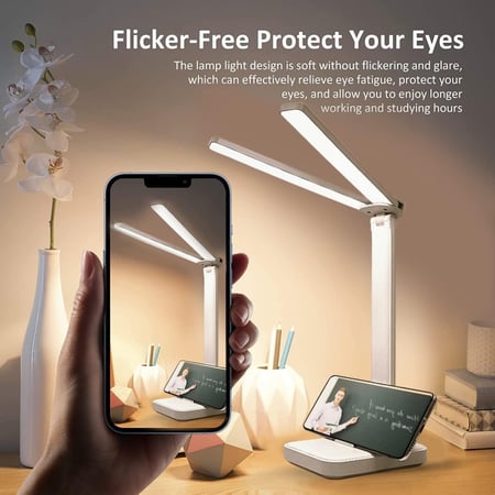 مصباح مكتب LED قابل للطي 2 في 1