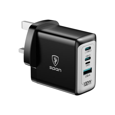 شاحن سفر GaN فائق السرعة من SPON بقدرة 100 واط - 4 منافذ