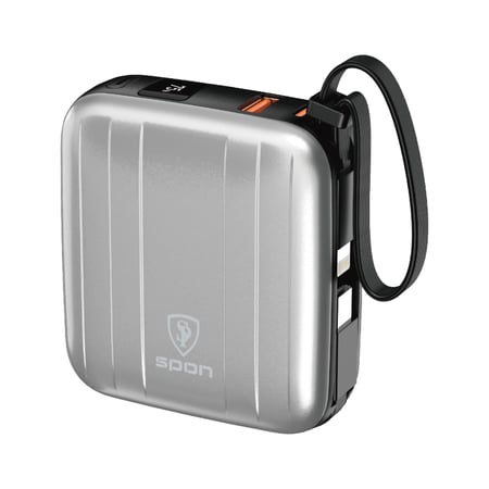 شاحن متنقل بقوة 22.5 واط وسعة 10,000 مللي أمبير (كيابل مدمجة)