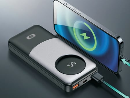 باور بانك 30000mAh متعدد المنافذ مع شاشة رقمية