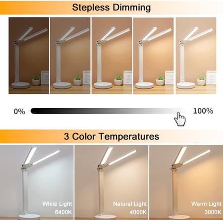 مصباح مكتب LED قابل للطي 2 في 1