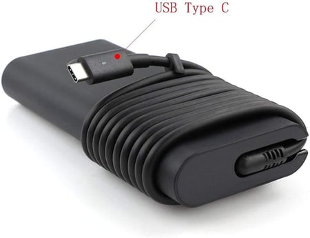 شاحن ديل تايب سي Dell Laptop Adapter  Tupe C 130W 5V/9V/15V/20V - 1A/6.5A