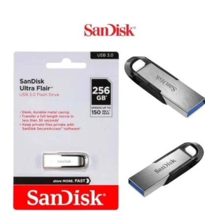 فلاش سان ديسك الترا 256 جيجا يو اس بي3-FLASH SANDISK ULTRA FLAIR USB3