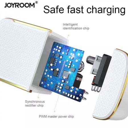 شاحن جداري joyroom | مزدوج الفيش UK + US بقدرة 18W.
