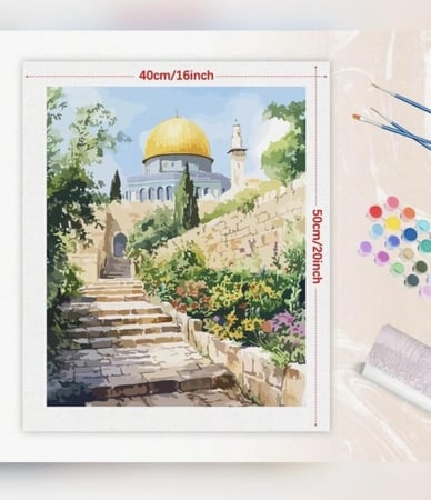 لوحة تلوين قبة الصخرة ( تلوين بالأرقام )