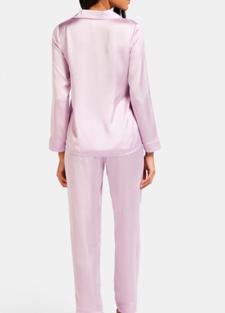 طقم بجاما سادة بأكمام طويلة