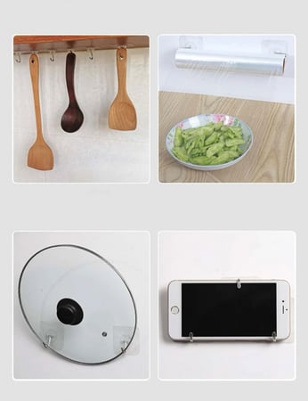 خطاف حائط شفاف قطعتين