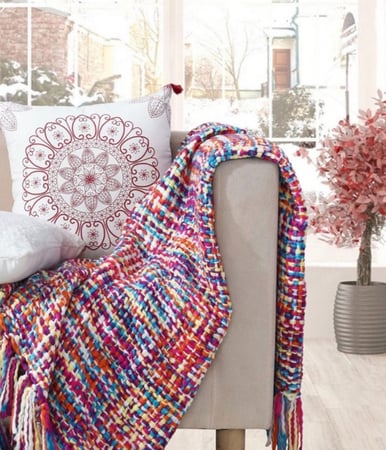 بطانية كنب محبوكة