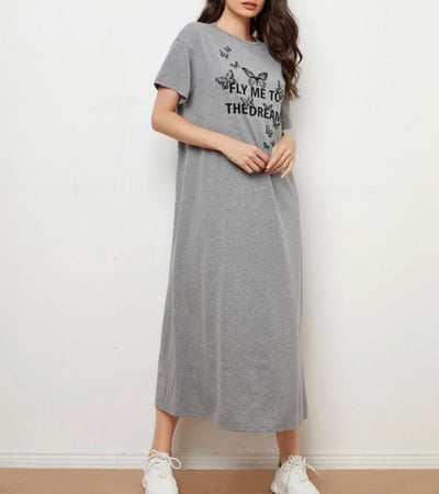 روب رمادي بطباعة زهر