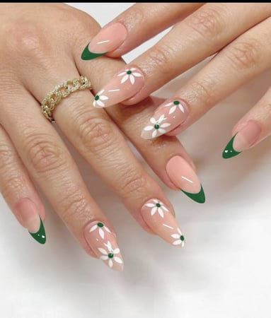 اظافر صناعية اخضر 24 قطعة