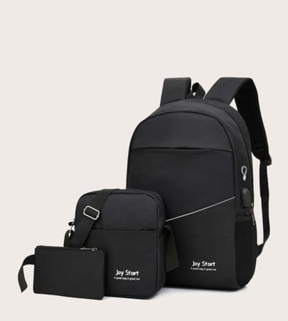 طقم حقيبة ظهر اسود