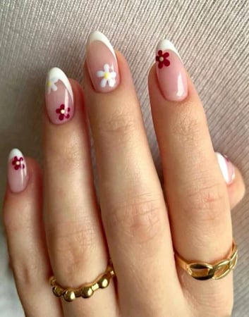 اظافر صناعية 24 قطعه زهري