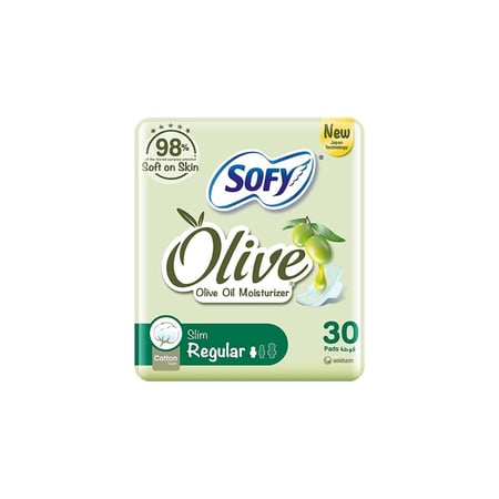 سوفي فوط صحية، بزيت الزيتون، عادى 29سم (30 فوطه )