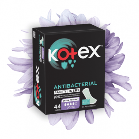 فوط يومية قطنية مضادة للبكتيربا من كوتكس - 44 قطعة