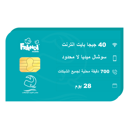 شريحة فرندي 40 جيجا لمدة 28 يوم