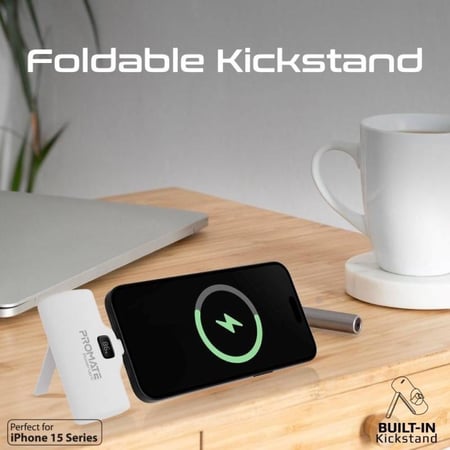 PROMATE PowerBank 5000mhA USB-S لون ابيض