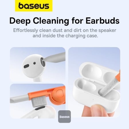 مجموعة التنظيف متعددة الوظائف 8 في 1 من باسيوس لشاشة الكمبيوتر المحمول ولوحة المفاتيح وسماعات الأذن - أبيض