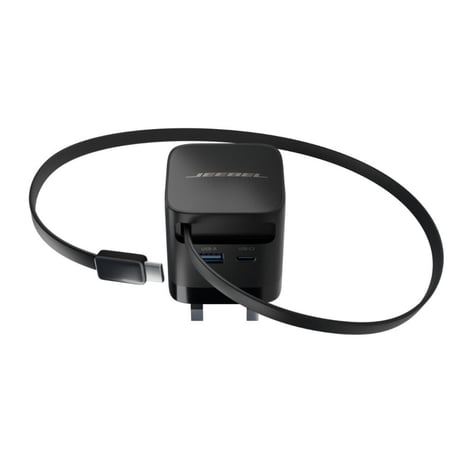 شاحن جداري 2 في 1 JEEBEL – مناسب للسفر مع رأس مزدوج UK/US