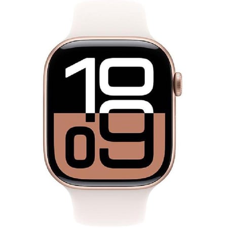 ابل واتش الاصدار 10 42 ساعة ذكية ذهبي وردي هيكل الومنيوم