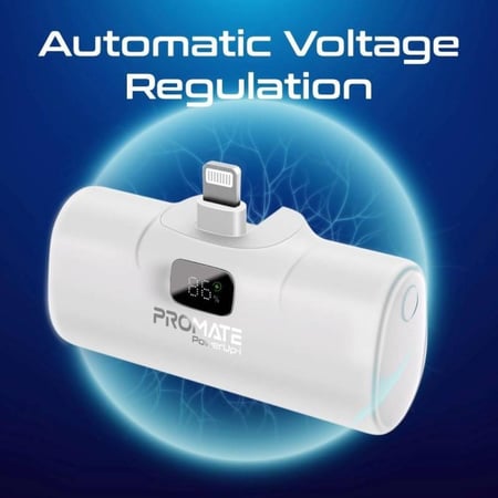 PROMATE PowerBank 5000mhA Lightning لون ابيض