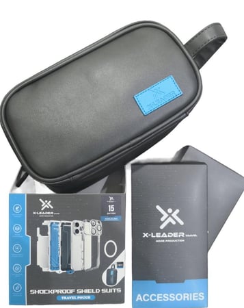 بكج الحماية للايفون من X-LEADER-TRAVEL مع شنطة يدوية جلدية فاخرة