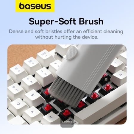 مجموعة التنظيف متعددة الوظائف 8 في 1 من باسيوس لشاشة الكمبيوتر المحمول ولوحة المفاتيح وسماعات الأذن - أبيض