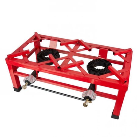 موقد عينين مستطيل احمر مقاسه 75×35 سم الارتفاع 25 سم