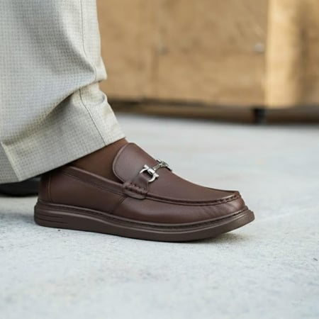 حذاء  (DAILY) Dress جلد بقر طبيعي باللون البني