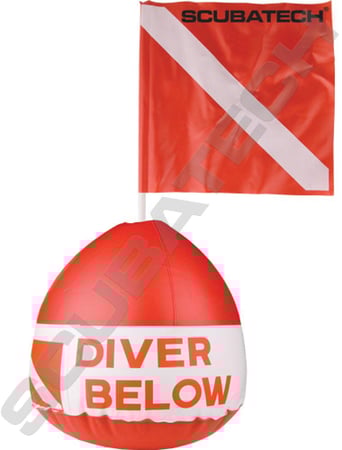 عوامة مائية مع علم