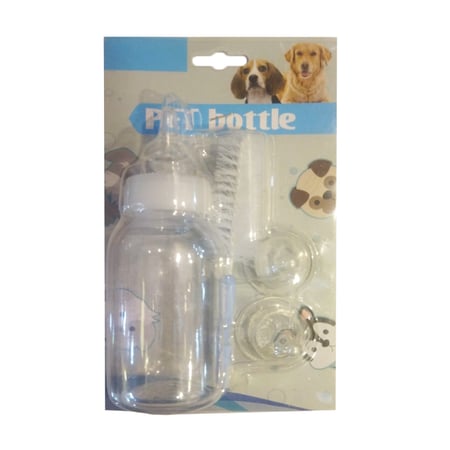 رضاعة للقطط والكلاب مع فرشاة تنظيف 120 مللي